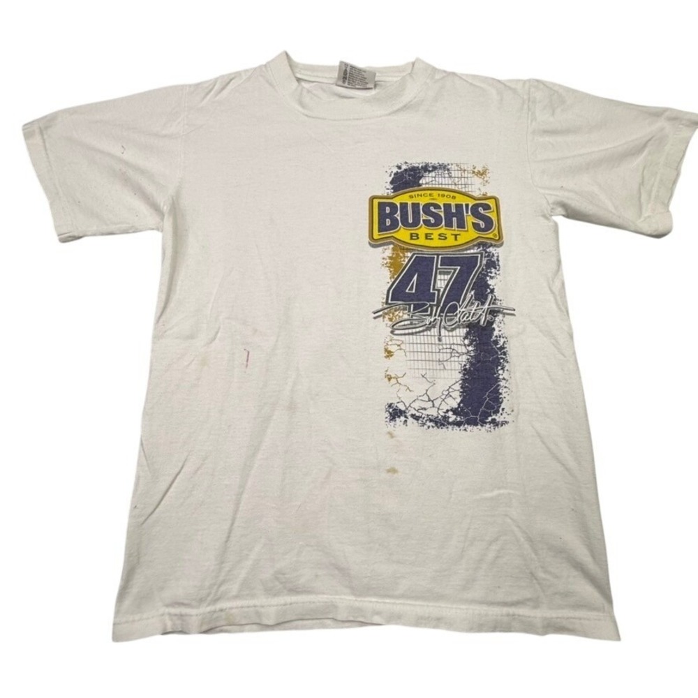 Bush's Best Bill Elliott 47 NASCAR Racing T Shirt White Mens